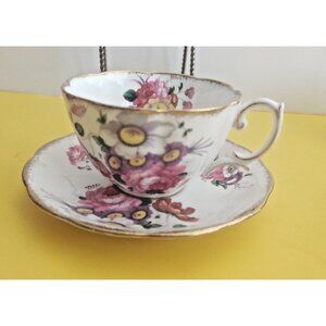 Vintage Royal Albert England Wide Mouth Cup & Saucer Set Lady Angela 1940's